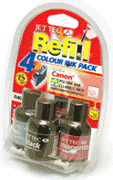 CANON TRI - COLOUR + BLACK REFILL KIT 3 X 30mL BLACK / CYAN / MAGENTA / YELLOW INKS